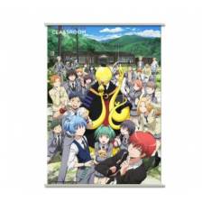 Assassination Classroom Wallscroll - Koro with Chocolate Bar and Students
