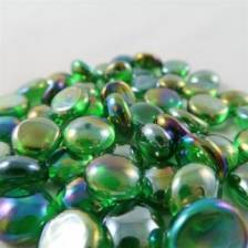 Chessex Gaming Glass Stones in Tube - Iridized Crystal Green (40)